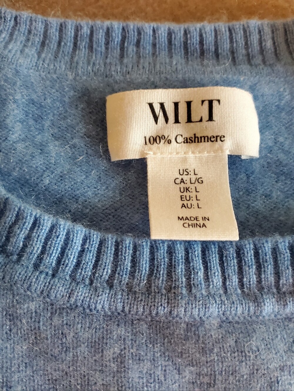 Wilt Blue Crewneck 100% Cashmere women's Sweater